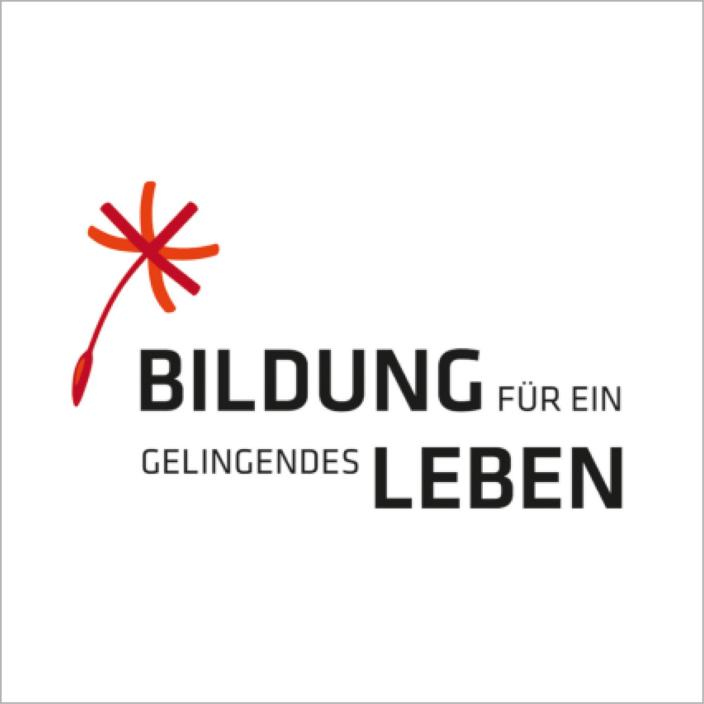 Schwarzer Schriftzug Bildung für ein gelingendes Leben; davor der Samen einer Pusteblume in rot (c) Bistum Trier Schwarzer Schriftzug Bildung für ein gelingendes Leben; davor der Samen einer Pusteblume in rot